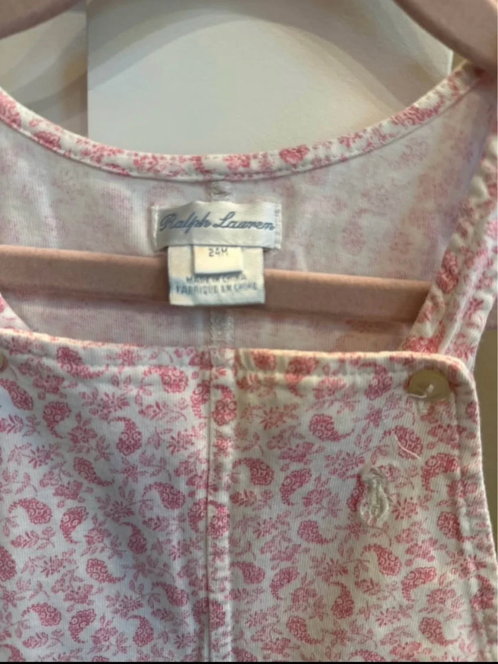 Ralph Lauren Pink Paisley-Print Girls' Overalls